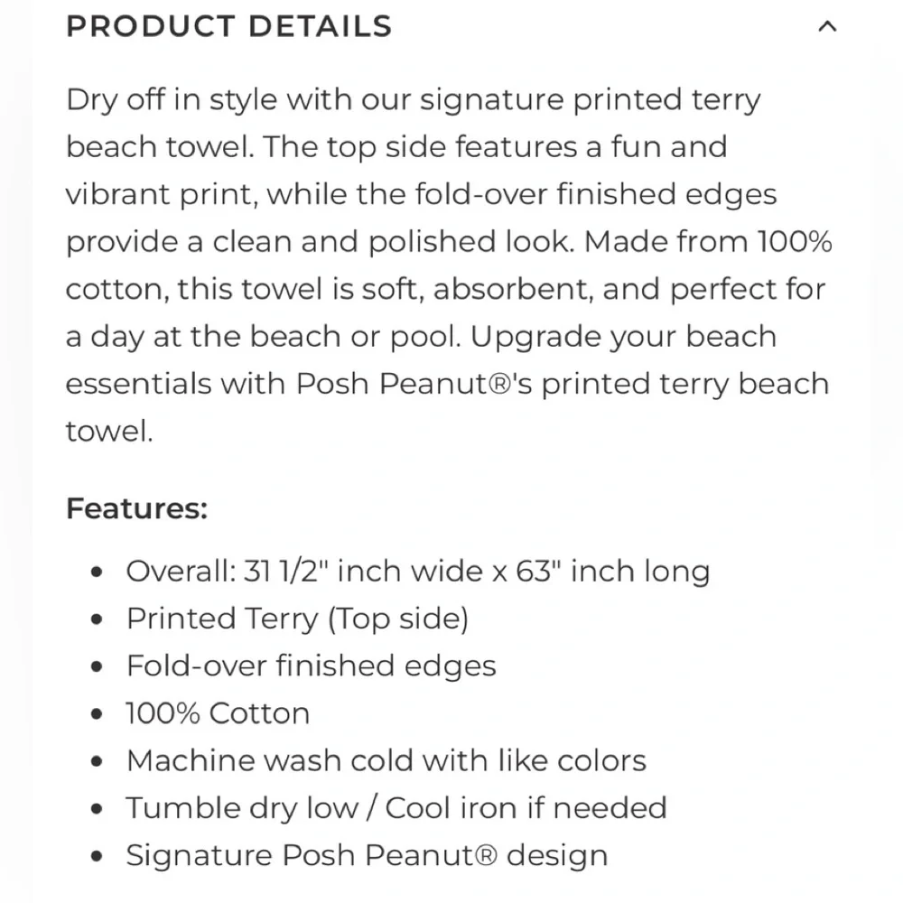 Posh Peanut Limited Edition Trixie Beach Towel